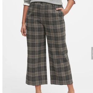Banana Republic NWT $109 Size 18 High Rise Wide-Leg Flannel Cropped Pant Gray